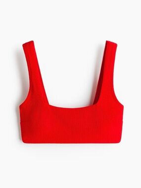 🍓 NWT H&M Red Square Neckline Bikini Top
